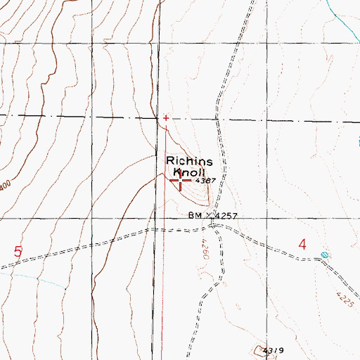 Topographic Map of Richins Knoll, UT