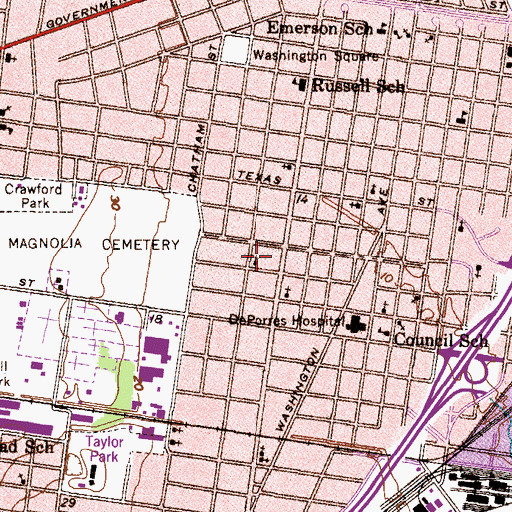 Topographic Map of Calvary Baptist Church, AL