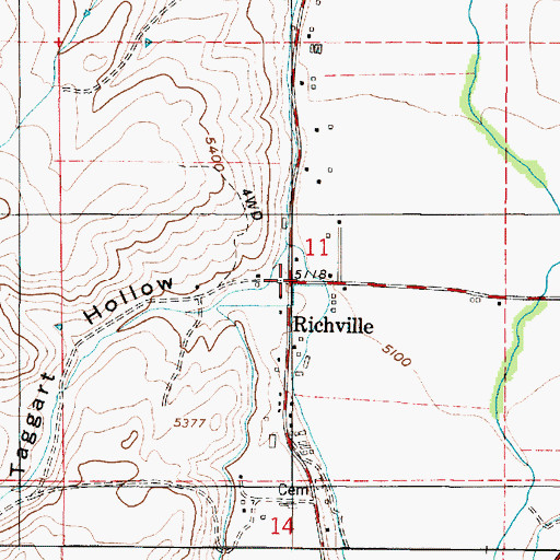 Topographic Map of Richville, UT