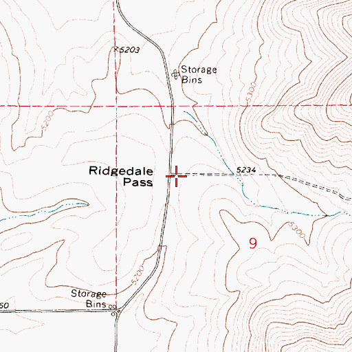 Topographic Map of Ridgedale Pass, UT