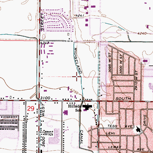Topographic Map of Ridgeland Canal, UT