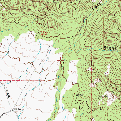 Topographic Map of Right Fork A Canyon, UT