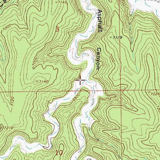Topographic Map of Right Fork Big Asphalt Canyon, UT