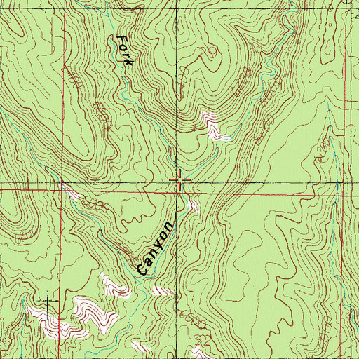 Topographic Map of Right Fork Cove Canyon, UT