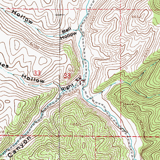 Topographic Map of Right Fork Franklin Canyon, UT