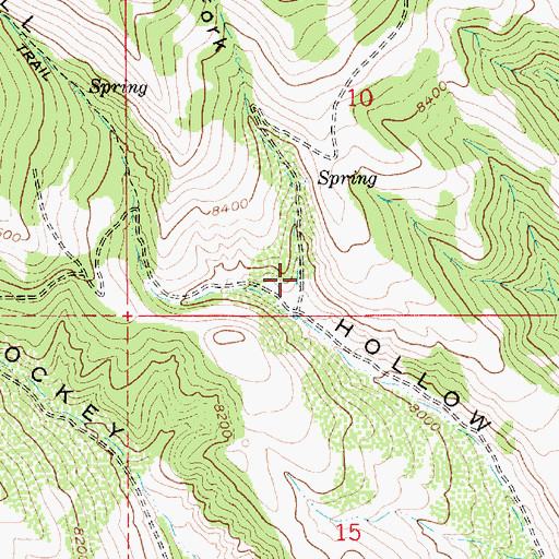 Topographic Map of Right Fork Mill Hollow, UT
