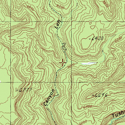 Topographic Map of Right Fork Naylon Canyon, UT
