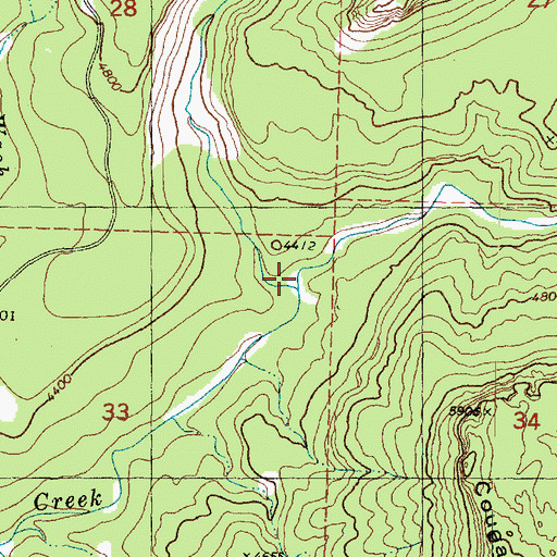 Topographic Map of Right Fork North Creek, UT