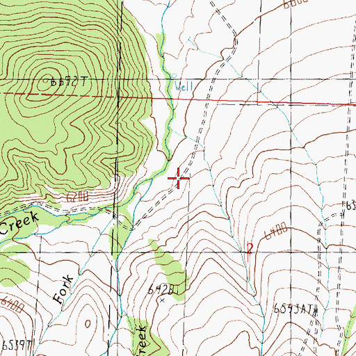 Topographic Map of Right Fork Onemile Creek, UT