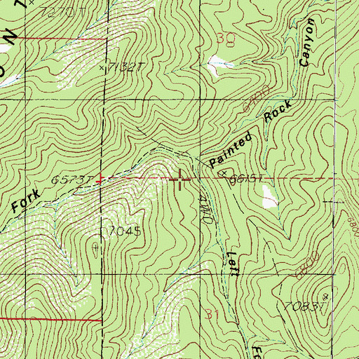 Topographic Map of Right Fork Painted Rock Canyon, UT