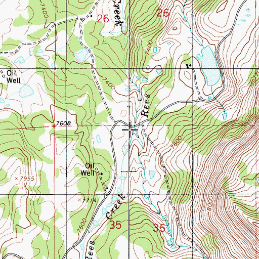 Topographic Map of Right Fork Rees Creek, UT