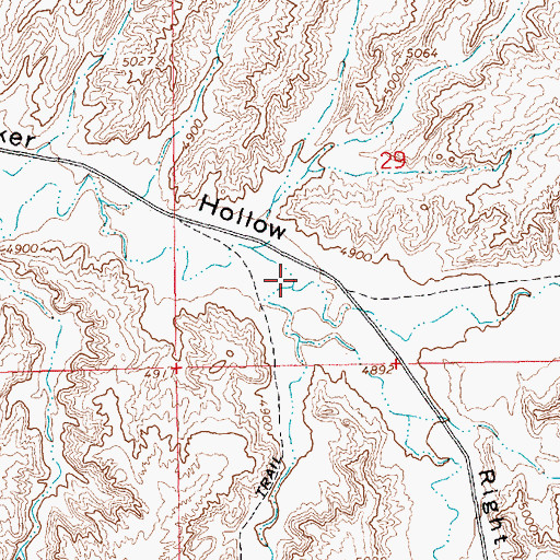 Topographic Map of Right Fork Walker Hollow, UT