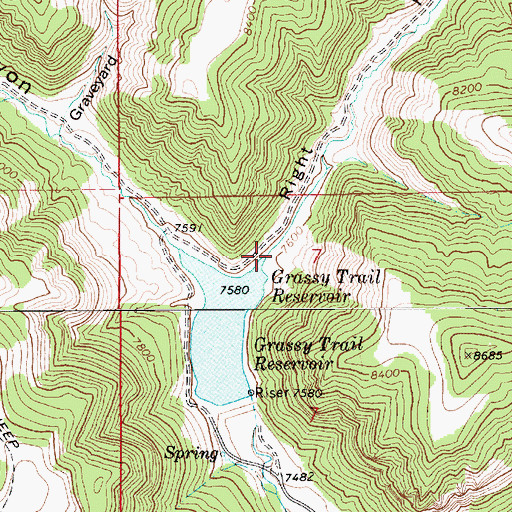 Topographic Map of Right Fork Whitmore Canyon, UT