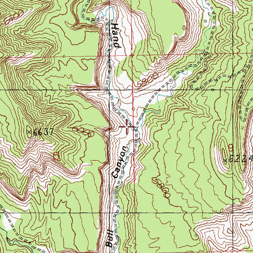Topographic Map of Right Hand Bull Canyon, UT