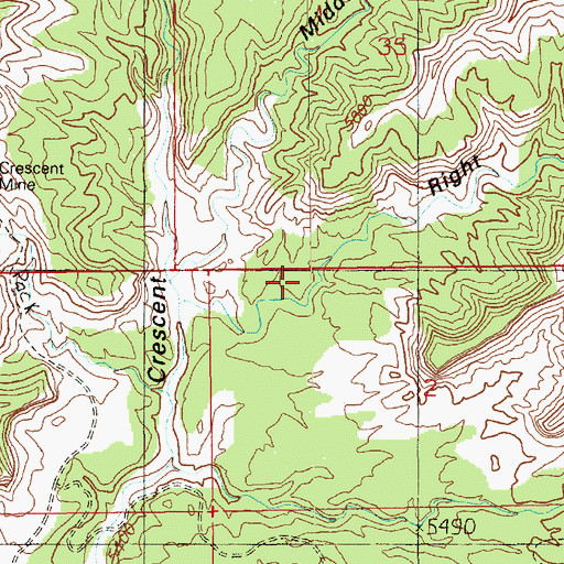 Topographic Map of Right Hand Crescent Canyon, UT
