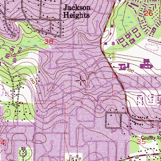 Topographic Map of Cambridge Estates, AL