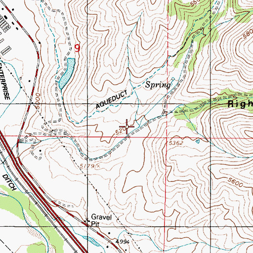 Topographic Map of Right Hand Fork Roswells Canyon, UT
