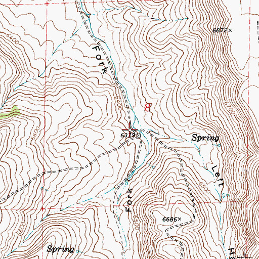 Topographic Map of Right Hand South Fork North Eden Canyon, UT