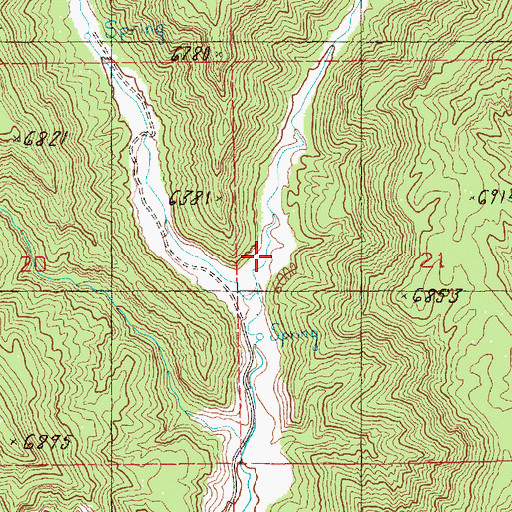 Topographic Map of Right Hand Thompson Canyon, UT