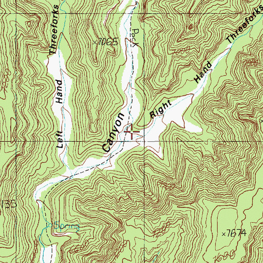 Topographic Map of Right Hand Threeforks Floy Canyon, UT