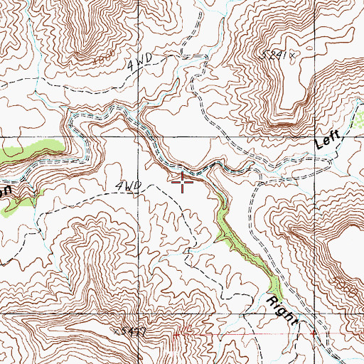 Topographic Map of Right Hand Tusher Canyon, UT