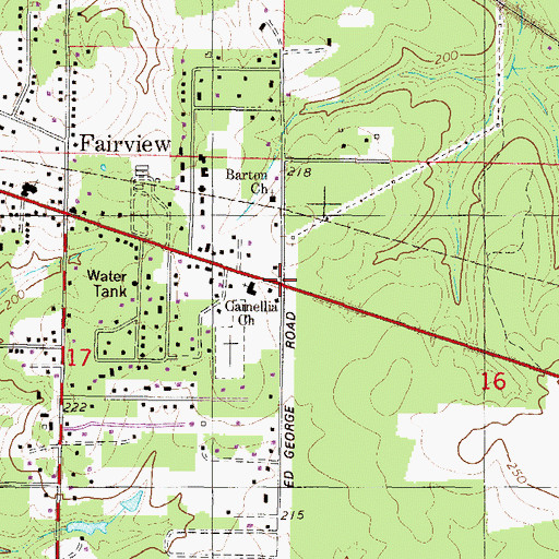 Topographic Map of Camellia Church, AL