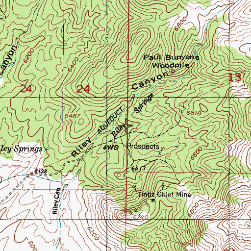 Topographic Map of Riley Springs, UT