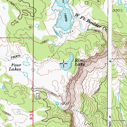 Topographic Map of Rim Lake, UT