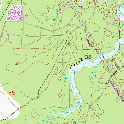 Topographic Map of Camp Christian, AL