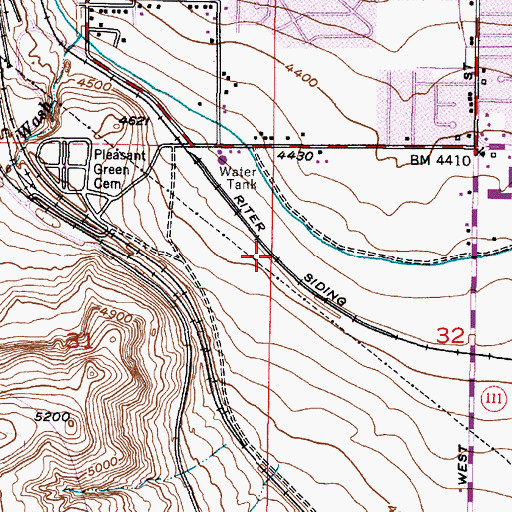 Topographic Map of Riter Siding, UT