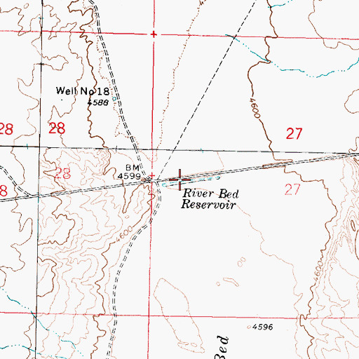 Topographic Map of River Bed Reservoir, UT
