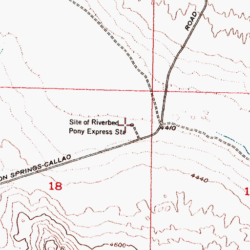 Topographic Map of Riverbed Pony Express Station, UT