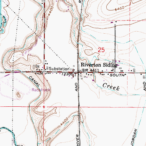 Topographic Map of Riverton Siding, UT