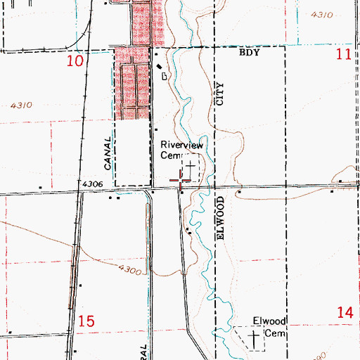 Topographic Map of Riverview Cemetery, UT