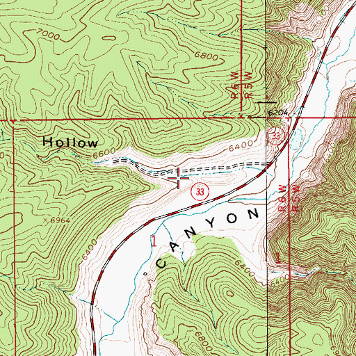 Topographic Map of Road Hollow, UT