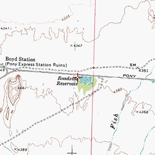 Topographic Map of Roadside Reservoir, UT