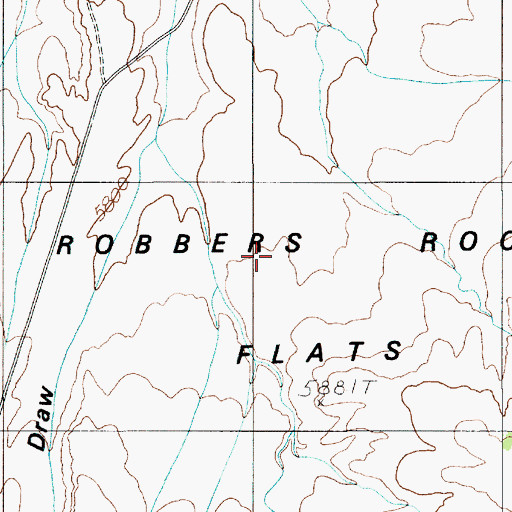 Topographic Map of Robbers Roost Flats, UT