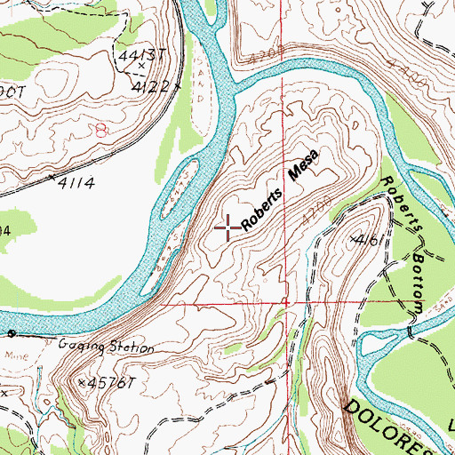 Topographic Map of Roberts Mesa, UT