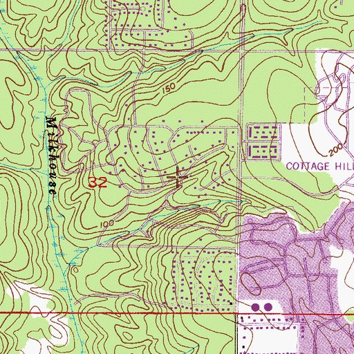 Topographic Map of Canebrake, AL