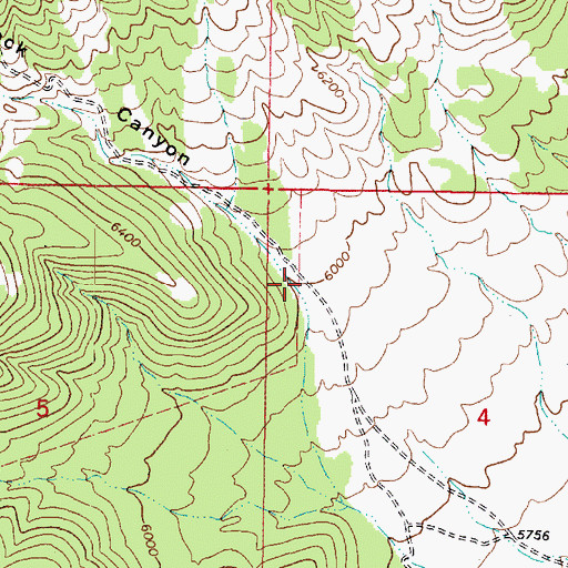 Topographic Map of Rock Canyon, UT
