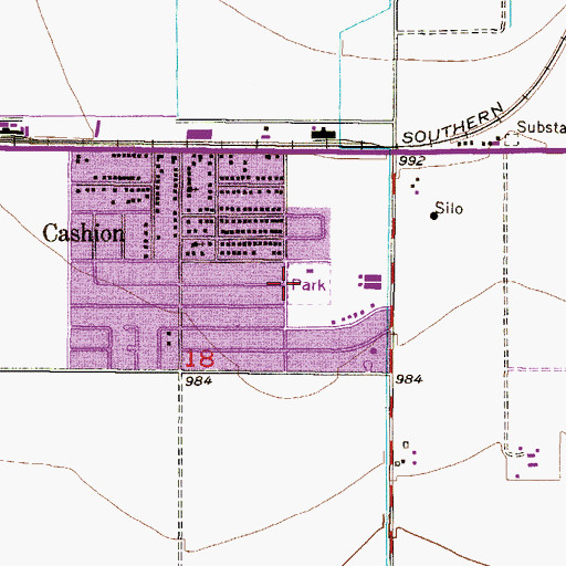 Topographic Map of Cashion Community Park, AZ