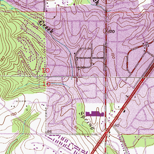 Topographic Map of Canterbury Heights, AL
