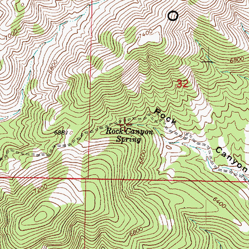 Topographic Map of Rock Canyon Spring, UT