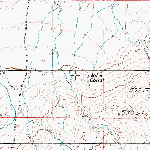 Topographic Map of Rock Corral, UT