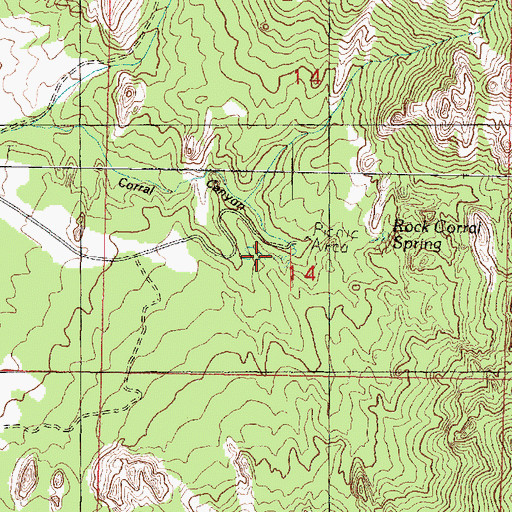 Topographic Map of Rock Corral, UT