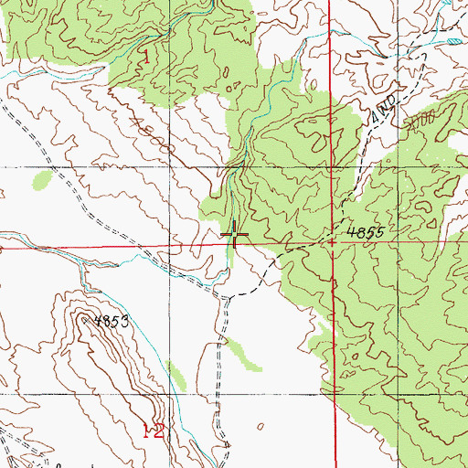 Topographic Map of Rock Corral Reservoir, UT