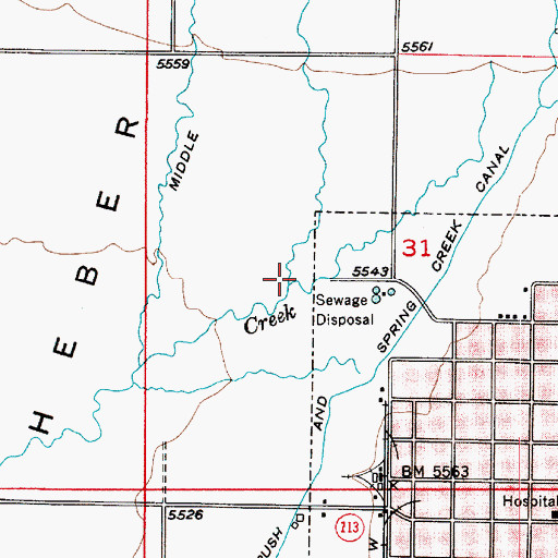 Topographic Map of Rock Creek, UT