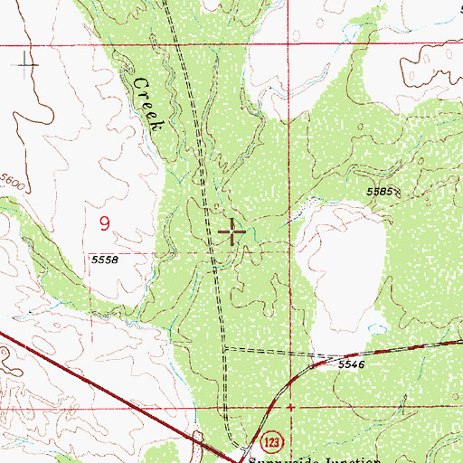 Topographic Map of Rock Creek, UT
