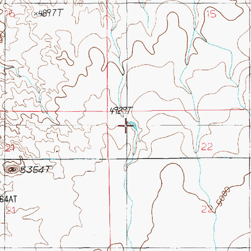 Topographic Map of Rock Dam Reservoir, UT