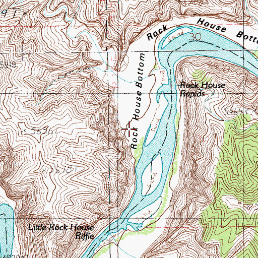 Topographic Map of Rock House Bottom, UT